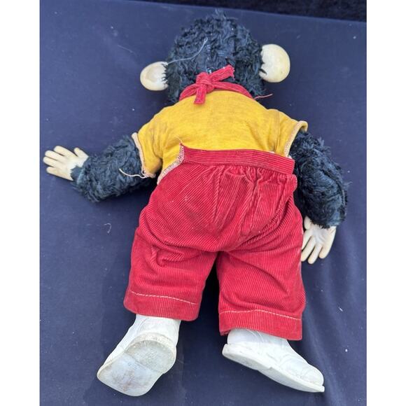 Vtg 1950 Rushton Zip The Monkey Rubber Faced Plush 15" Zippy Stuffed Animal -2 - Picture 6 of 12